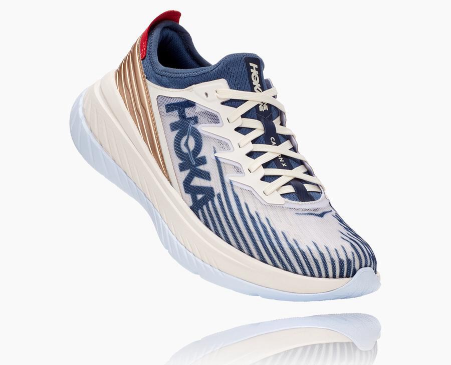 Hoka One One Koşu Ayakkabısı Erkek Beyaz/Mavi - Carbon X-Spe - DZ8917534